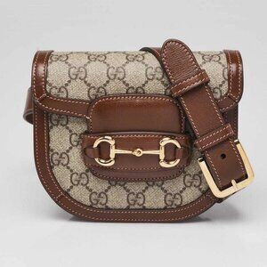 Gucci Beige GG Supreme Coated Canvas Horsebit 1955 Belt Bag Size 100